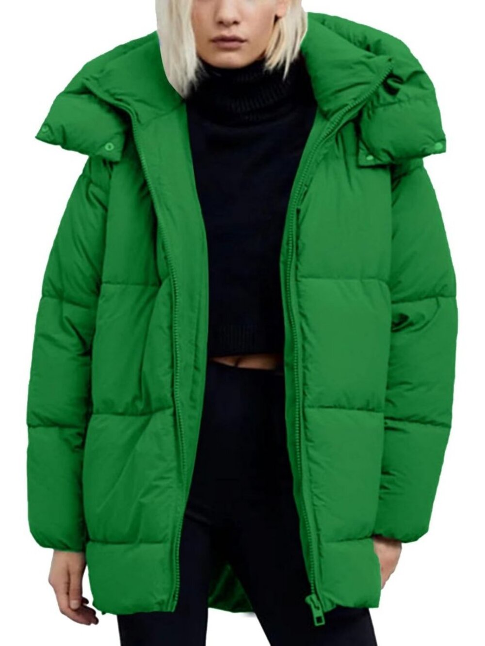 Cozy Hooded Puffer Jacket for Women | Warm Winter Coat with Full Zip Closure
